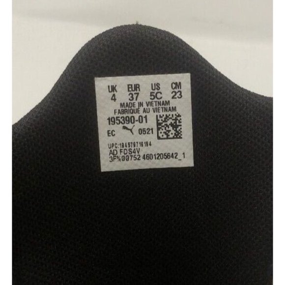 Puma 195390-01 Black And Pink Floral Pattern Sz 5C No Laces - Picture 9 of 11